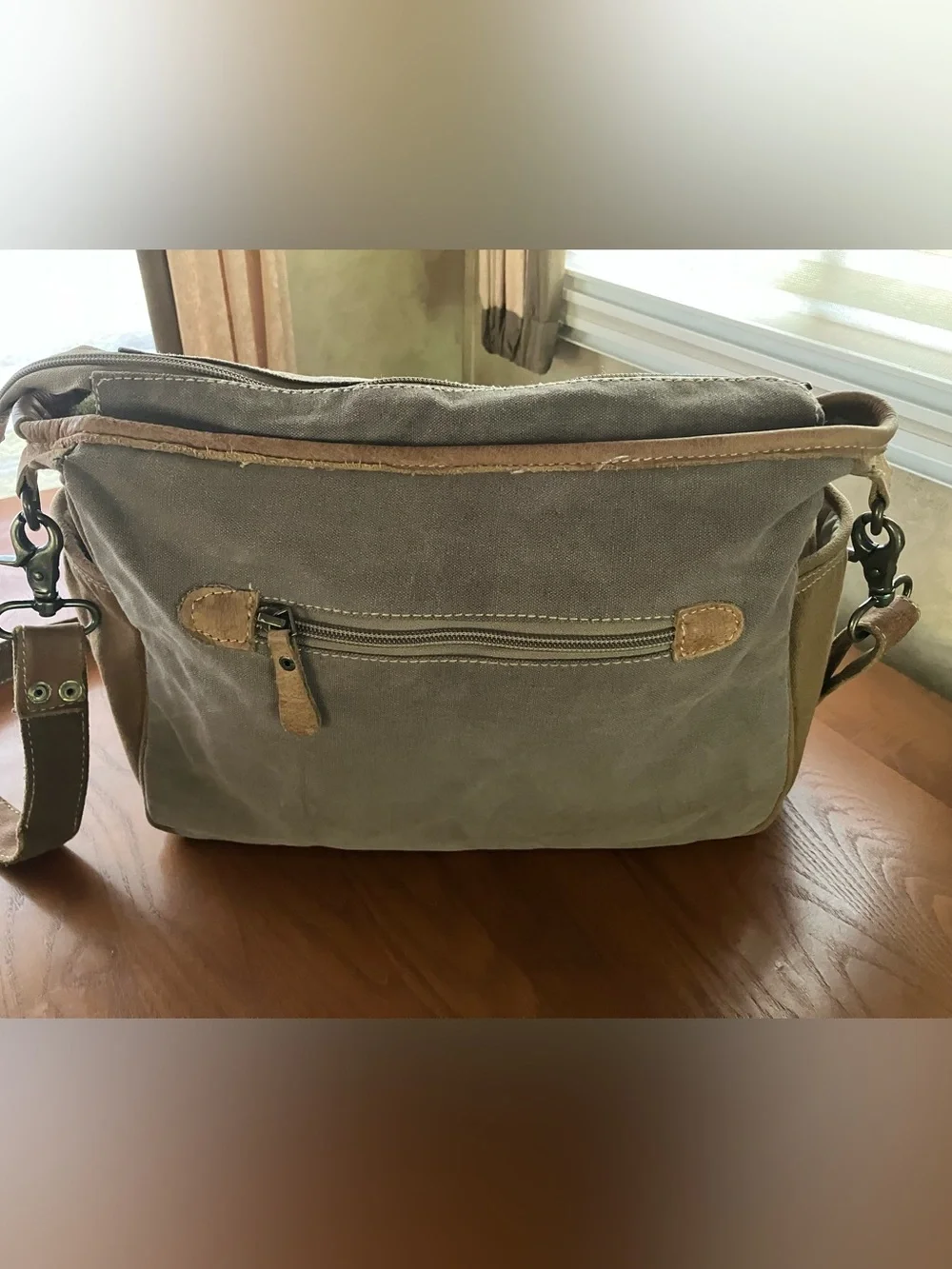 Myra Bag Patchwork Canvas Shoulder Bag with Black and White Pattern